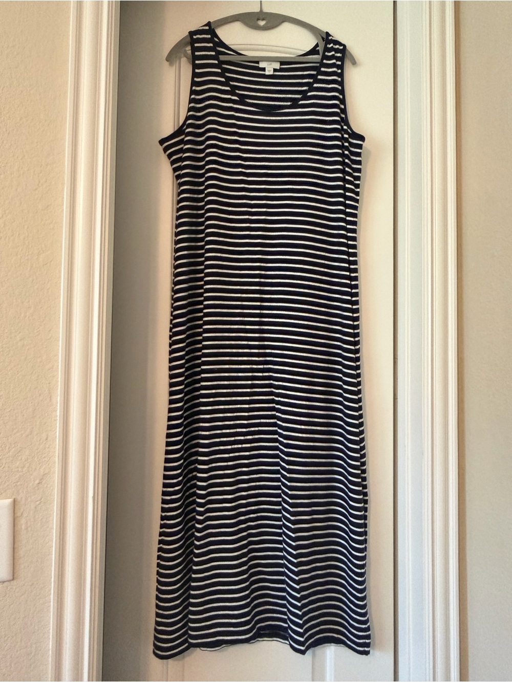 J. Jill Blue & White Striped Sleeveless Maxi Dress